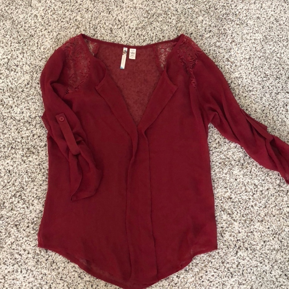 Six Degrees Red blouse with lace